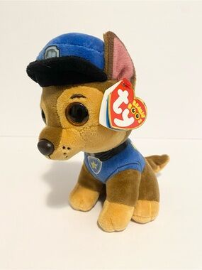 Ty Beanie Boos Paw Patrol Plush Chase 6” Stuffed Animal Toy Police Dog Puppy
